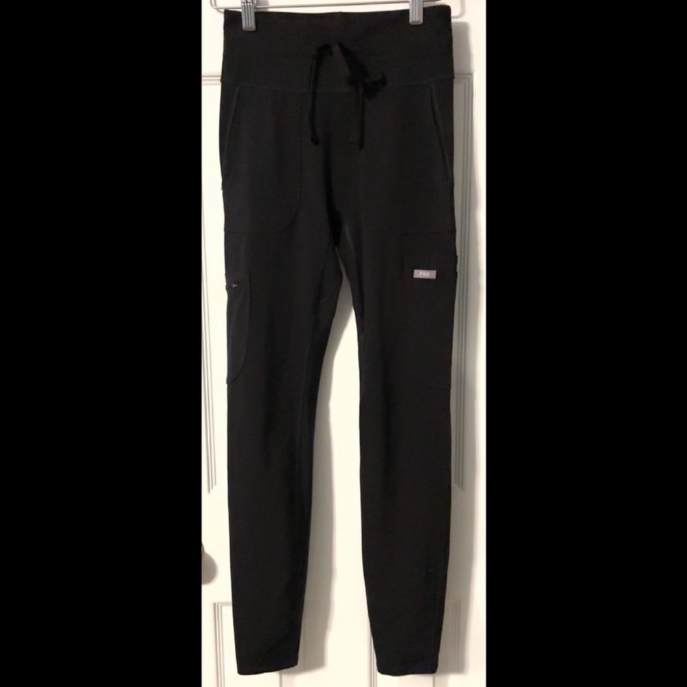 Figs Black High Waisted Seville Scrub Leggings